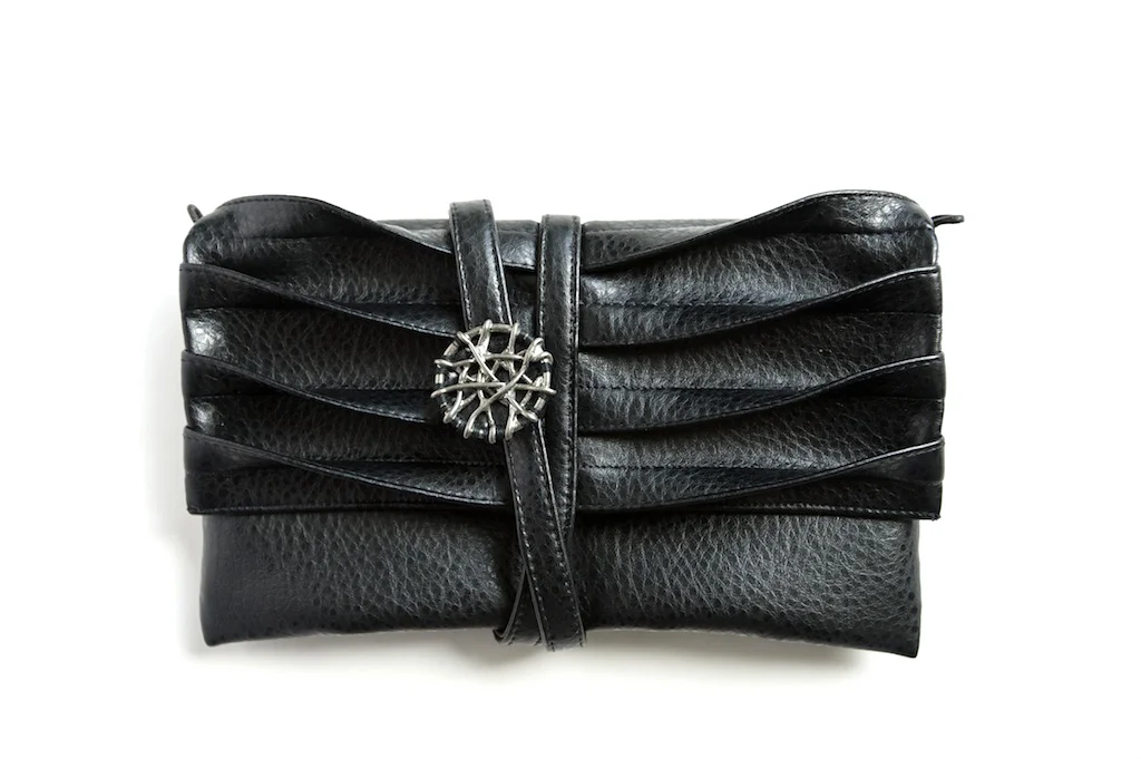 The Cindy Clutch – Black Shantung — photo 1